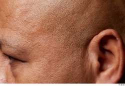 Eye Face Cheek Ear Skin Man Chubby Wrinkles Bald Studio photo references